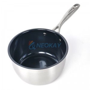 Stainless Steel Small Saucepan With Lid Induction Cooking Sauce Pot Sauce Pans Titanium Tri-Ply Stainless Steel Heavy Bottom Saucier Pot