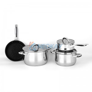 MultiClad Stainless-Steel Cookware 7-Piece Cookware Set Stainless Pot Cookware Set Cooking Silver