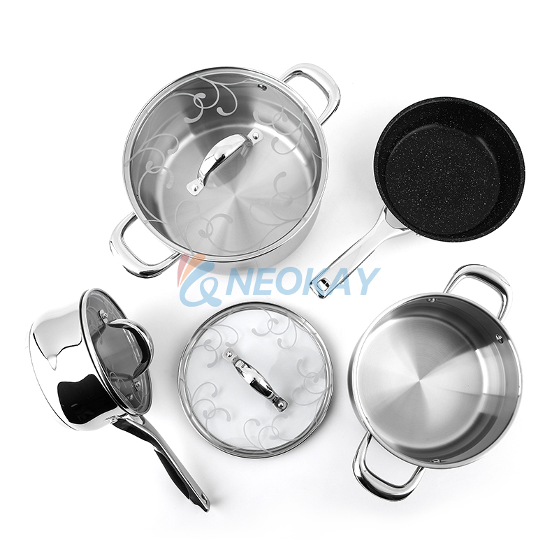 MultiClad Stainless-Steel Cookware 7-Piece...