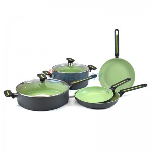 Nonstick Coated Nonstick Pots and Pan Set Forged Aluminum Induction Cookware with Bakelite Handles