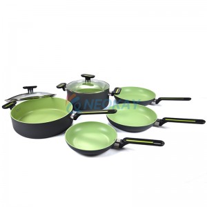 Nonstick Coated Nonstick Pots and Pan Set Forged Aluminum Induction Cookware with Bakelite Handles