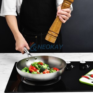 MultiClad Open Skillet Stainless Steel Triply Omelette Fry Pan Oven & Dishwasher Safe Classic Cooking Pan Cookware