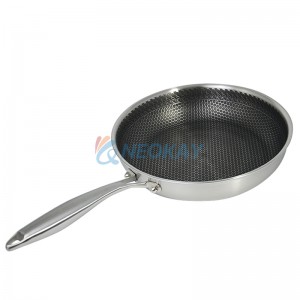Triply Stainless Steel Frying Pan with Nonstick Honeycomb Coating Small Steel Fry Pan Induction Compatible