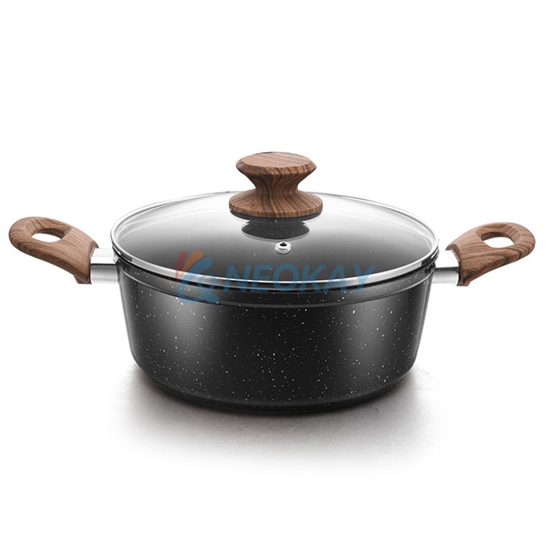 Nonstick Cookware Pots and Pans Set Granite Coating Non Stick Frying Pan  Saucepan Stock Pot Deep Frying Pan Induction Conpatible Cooking Dishwasher  and Oven Safe - NEOKAY