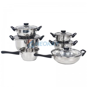 Stainless Steel Set 12 Pieces Pot Sets for Cooking Premium Non-Toxic Pots and Pan Set For All Cooktops PFAS Free