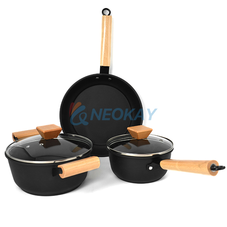 5 piece pot set non stick soup stew frying iron pans and pots set Multi piece kitchen cookware set