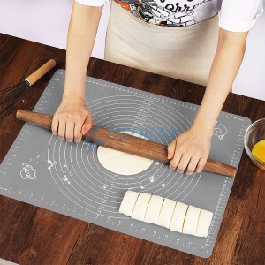 Silicone Pastry Mat Extra Thick Non Stick Baking Mat Non Stick Rolling Dough with Measurements-Non Slip Kneading Mat Counter Mat Dough Rolling Mat