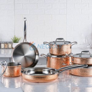 2020 18/10 or 18/8 stainless steel copper pans pot sets kitchen cooking stock soup pot saucepan casserole cookware set