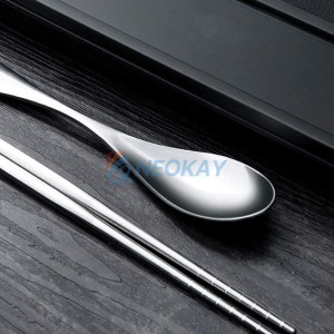 Titanium Knife Fork Spoon Chopstick Set Flatware Dinnerware Cutlery Tableware Set with Blue Gift Box