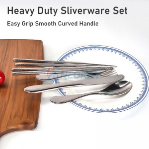 Titanium Knife Fork Spoon Chopstick Set Flatware Dinnerware Cutlery Tableware Set with Blue Gift Box