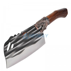 Purple Dragon Meat Cleaver Hand Forged Full Tang Kitchen Knife ultra sharp Chef Knife High Carbon Steel Boning Knife Butcher Knife for Kitchen