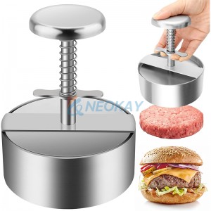 Prensa para hamburguer ajustável para fazer hambúrgueres em aço inoxidável Moldes para fazer hambúrgueres
