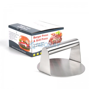 Burger Press Stainless Steel Burger Tool  Smooth & Non-Stick Surface Round Utensil for Grilling Meat Patty Steak Hot Dog