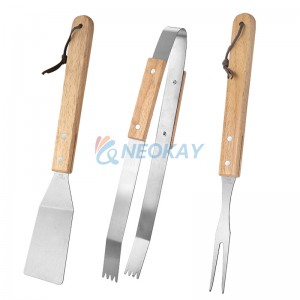 Ensembles d'outils de barbecue robustes en acier inoxydable très épais spatule fourchette et pinces Kit d'accessoires de barbecue utiles