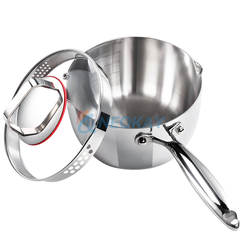 Factory Manufacture Small Triply Stainless Steel Saucepan With Lid
