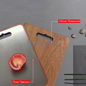 Double-sided usable pure titanium cutting board wooden cutting board