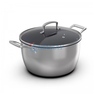 Titaniu Thicken Tri-Ply Full Body Stainless Steel Stock pot with Glass Lid Large Capacity Cookware for Pasta Soup Sauce and More