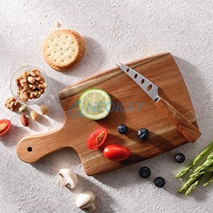 Home Mini Cutting Board With Magnetic Knife Small Fruit Cheese Cutting Board Solid Bamboo Wood Board