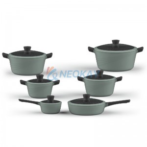 Nonstick Induction Cookware Sets Nonstick Cast Aluminum Pots and Pans with Bakelite Handles