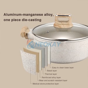 Aluminium-Granit-Antihaft-Kochtopf-Induktions-Kochgeschirr-Set
