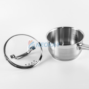 Stainless Steel Cookware Set Cooking Pot Set With Filter Hole Glass