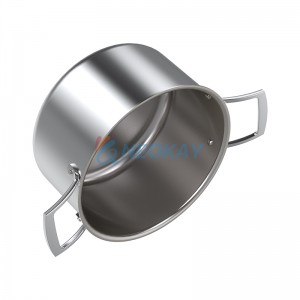 22CM Durable Titanium Alloy Soup Pot With Double Handle