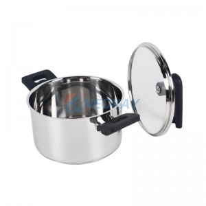 Stainless Steel Kitchen Induction Pot Cookware Set 6-Piece Dishwasher Safe Pots with Stand Lid