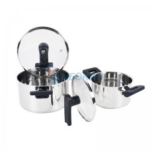 Stainless Steel Kitchen Induction Pot Cookware Set 6-Piece Dishwasher Safe Pots with Stand Lid