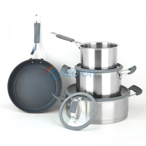 7pcs Cooking Pots and Pans Stainless steel cookware set