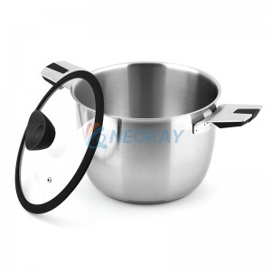 6pcs 304 Stainless Steel Cookware Set Pots Set with Glass Lid