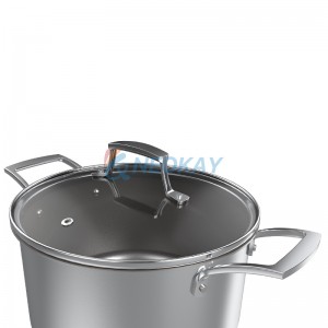 22CM Durable Titanium Alloy Soup Pot With Double Handle